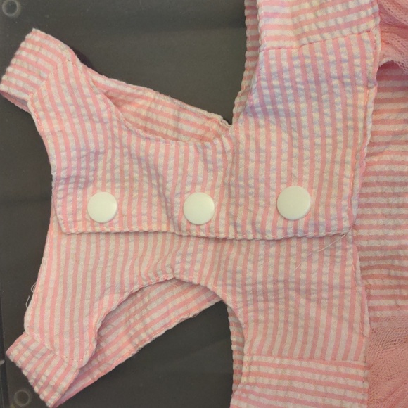 ❤️ Striped Pink White Dog Dress Med NEW - Picture 5 of 8